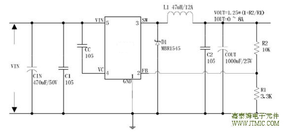 CXSD6261 固定180kHz开关频率8V至40V输入电压低纹波驱动8A负载