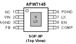 The APW7145 is a 3A synchronous-rectified Buck con-  verter with integrated 55m Ω power MOSFETs. The  APW7145, designed with a current-mode control scheme,  can convert wide input voltage of 4.3V to 1